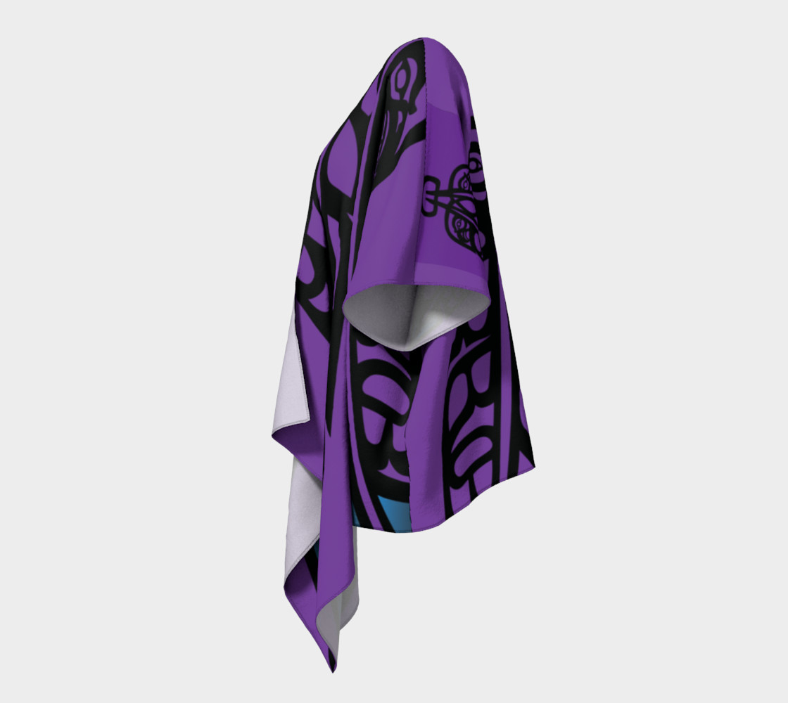 Black Raven & Eagle Feathers on Purple, by Mia Hunt preview #2