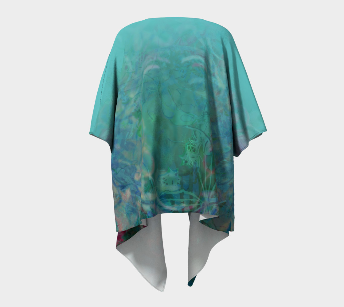 Ombre Boho Aura Blue Draped Kimono preview #4