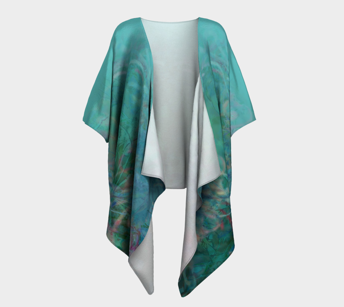 Ombre Boho Aura Blue Draped Kimono preview #1