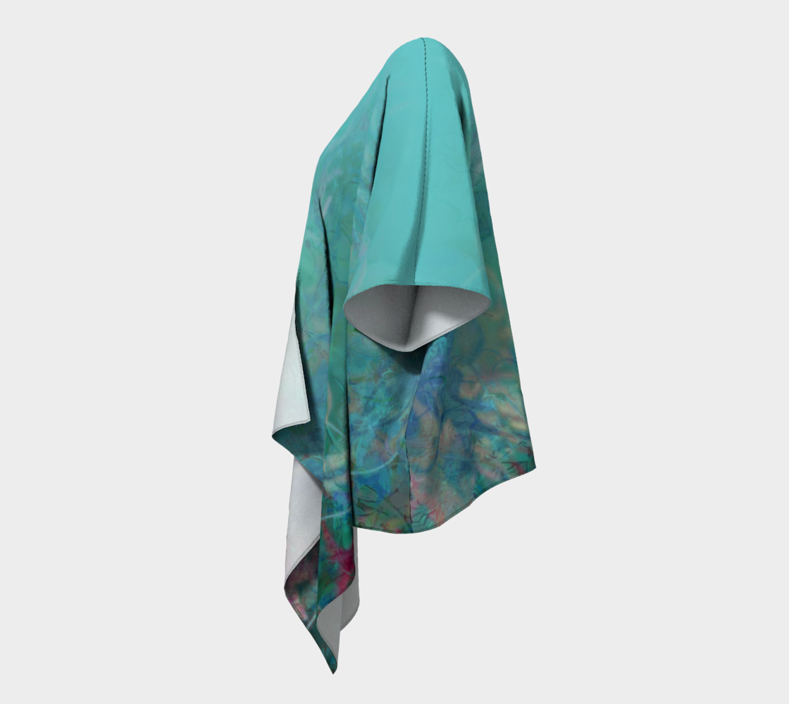 Ombre Boho Aura Blue Draped Kimono preview #2
