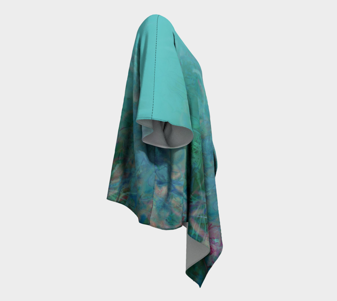 Ombre Boho Aura Blue Draped Kimono preview #3