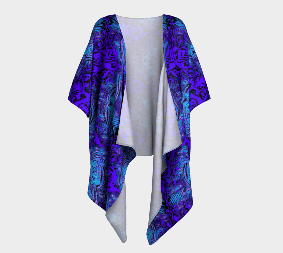 Purple Damask Kimono 3D preview