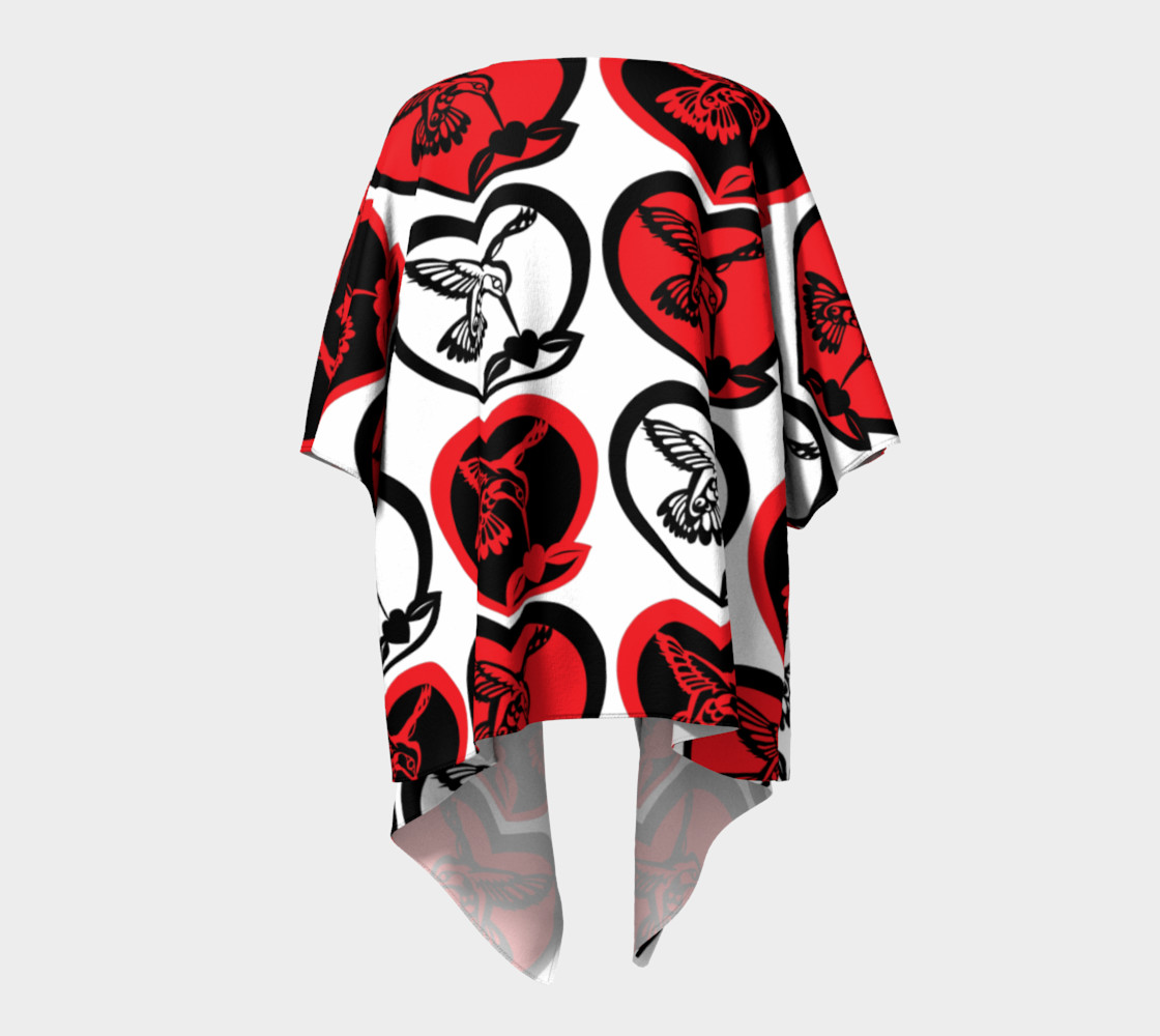 Red, Black & White Hummingbirds in Hearts by Mia Hunt preview #4
