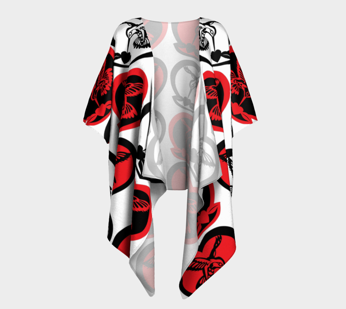 Red, Black & White Hummingbirds in Hearts by Mia Hunt preview #1