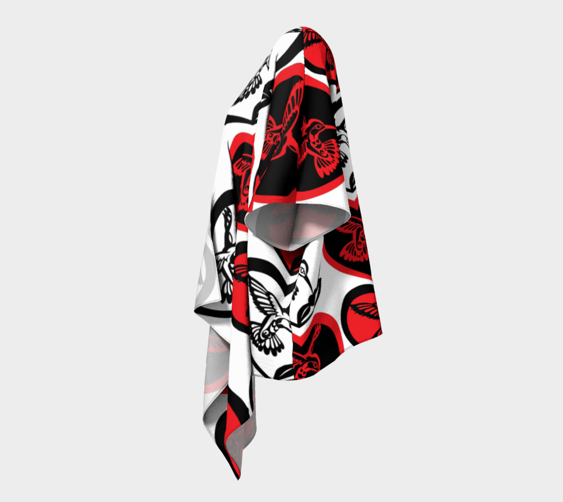 Red, Black & White Hummingbirds in Hearts by Mia Hunt preview #2