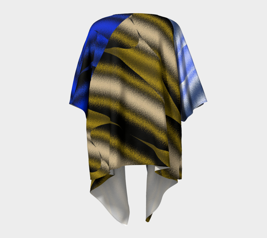 Patched in Blue and Brown Draped Kimono thumbnail #5