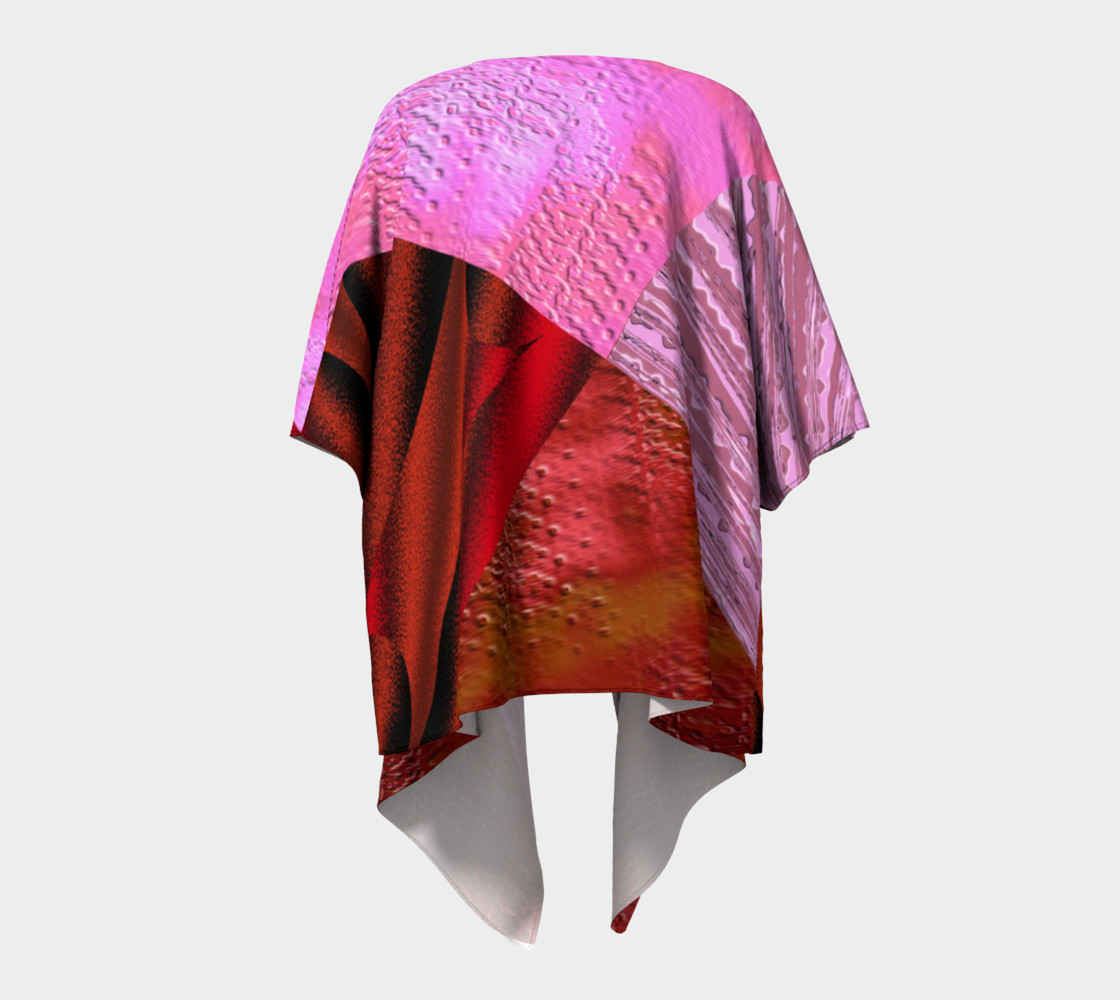 Pink and Red Clash Draped Kimono preview #4