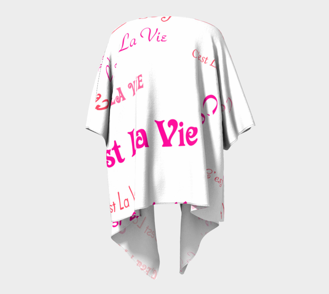 Fuchsia C'est la Vie Draped Kimono preview #4