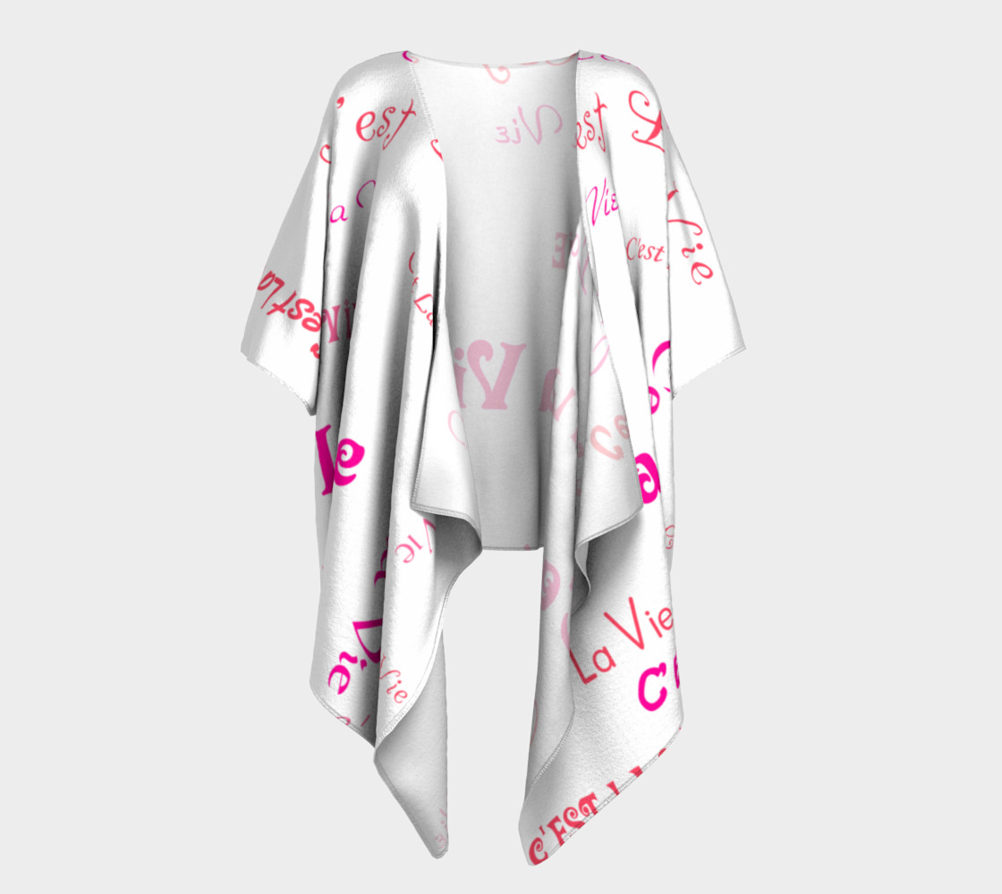 Fuchsia C'est la Vie Draped Kimono preview #1