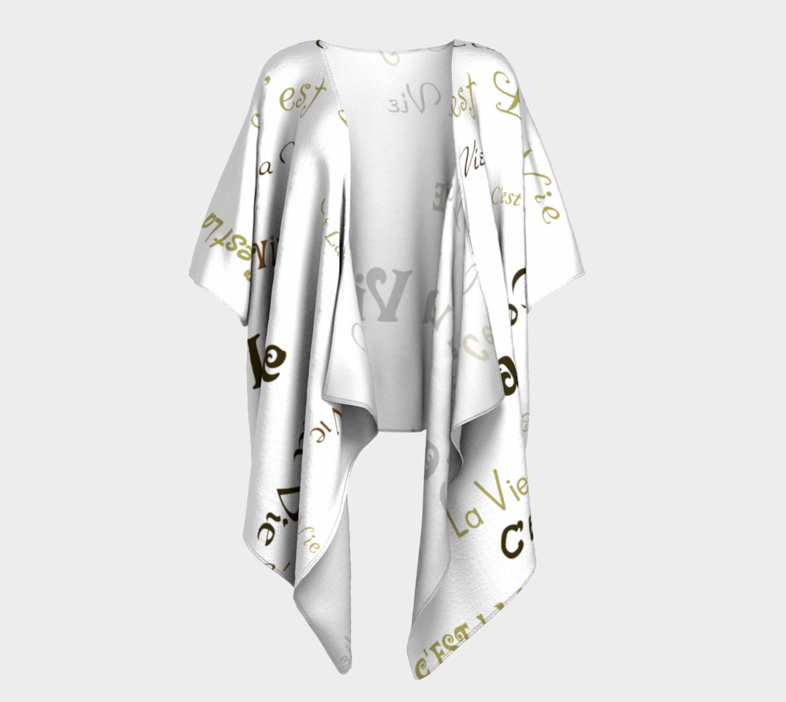 Mocha C'est la Vie Draped Kimono preview #1