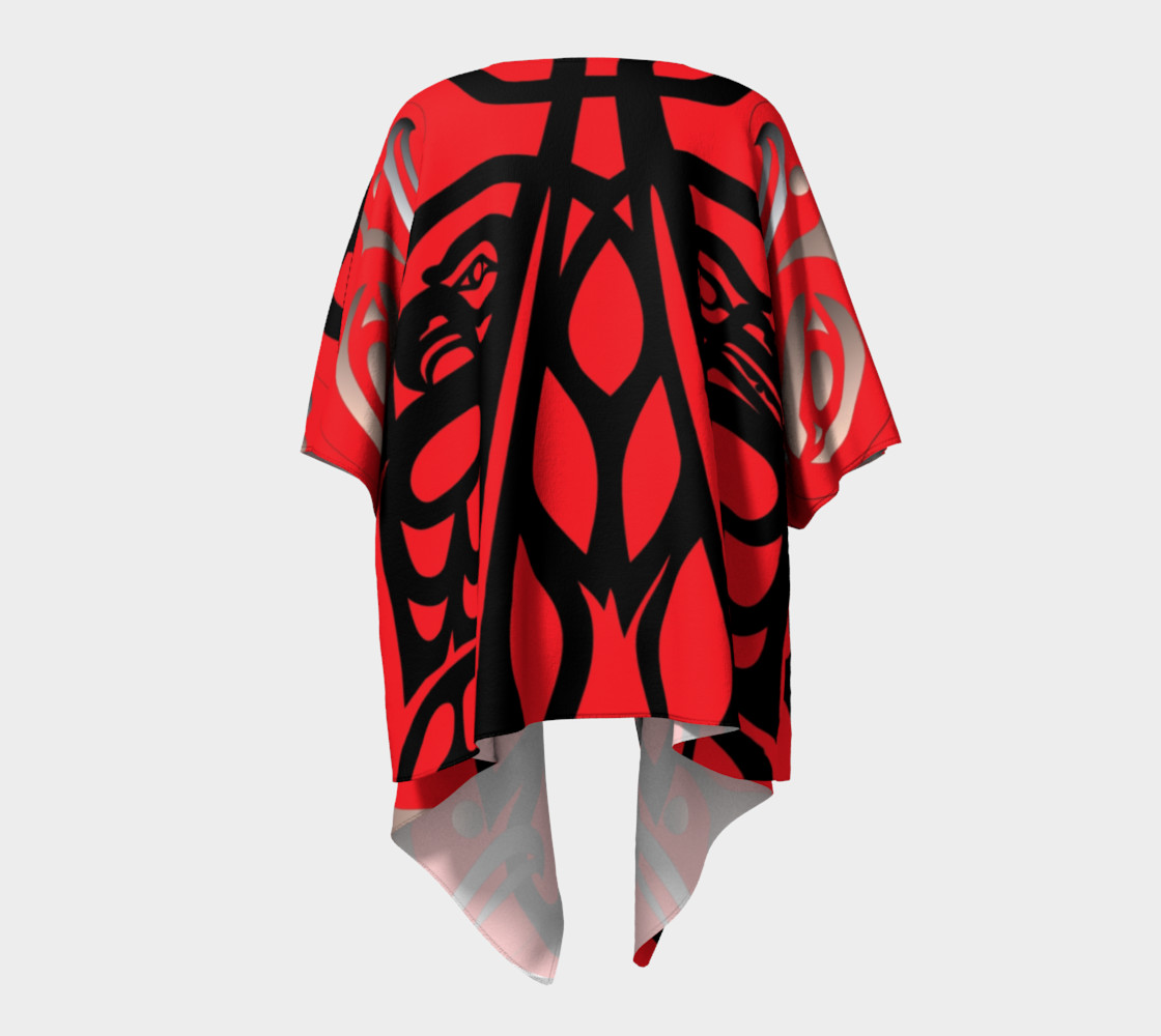 Black Raven & Eagle Feathers, on Red by Mia Hunt preview #4