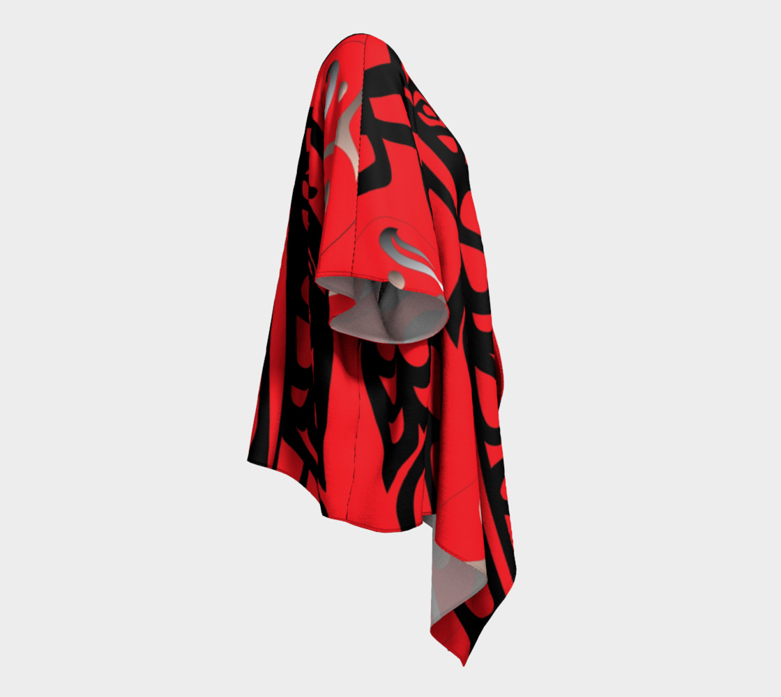 Black Raven & Eagle Feathers, on Red by Mia Hunt preview #3