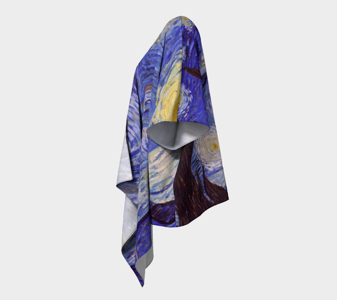 Vincent Van Gogh Starry Night Draped Kimono preview #2