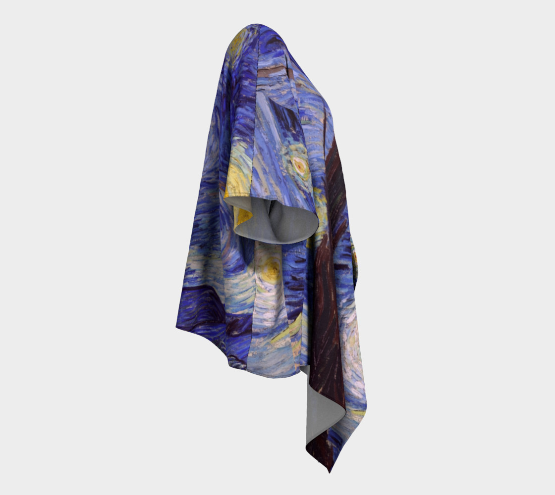 Vincent Van Gogh Starry Night Draped Kimono preview #3