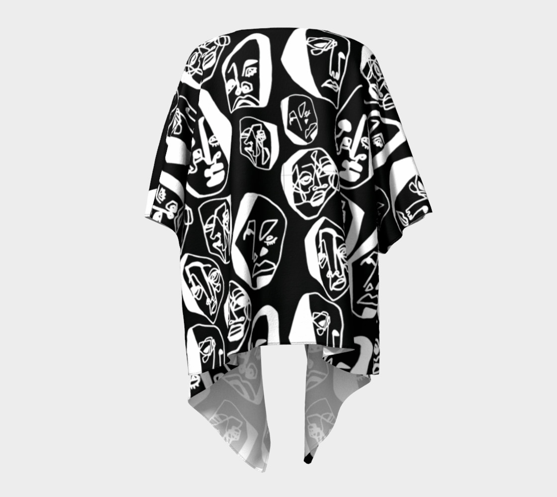 7 FACES OF CURSE KIMONO DRAPED BLACK preview #4