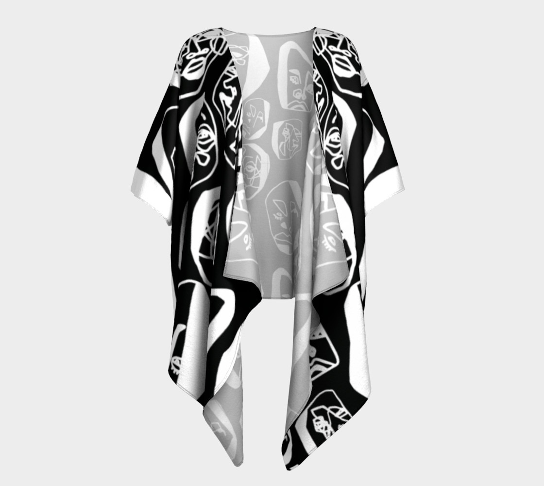 7 FACES OF CURSE KIMONO DRAPED BLACK preview #1