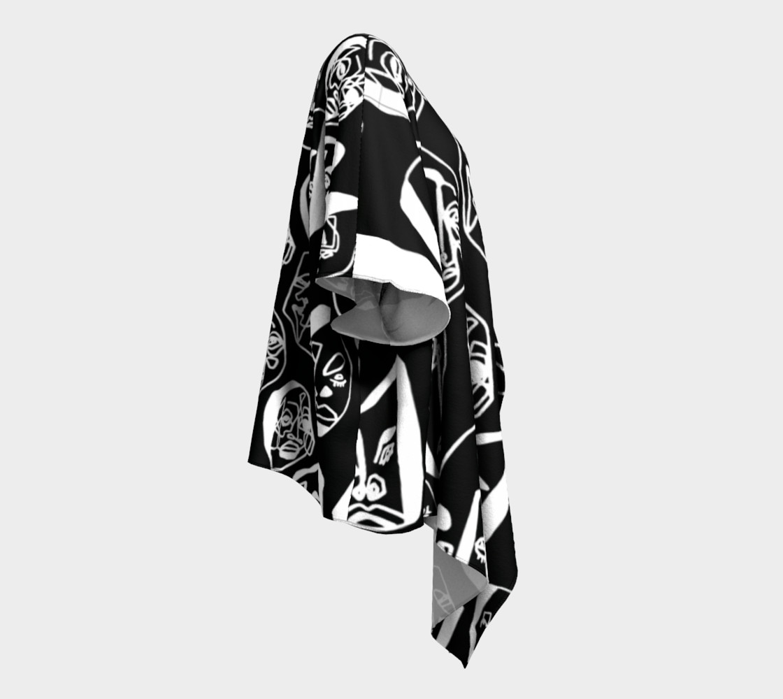 7 FACES OF CURSE KIMONO DRAPED BLACK preview #3
