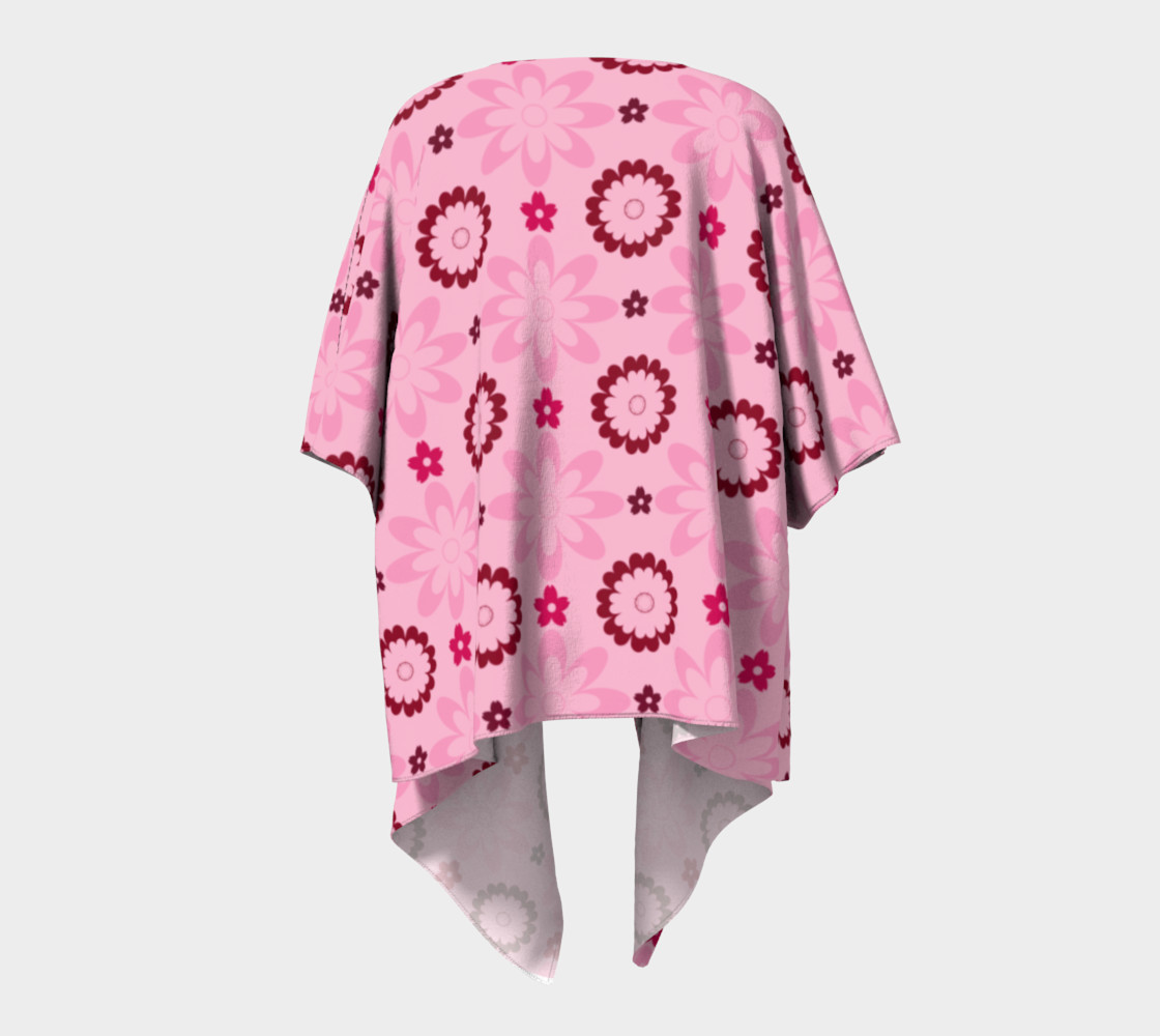 Aperçu de Pink Flower Delight Draped Kimono #4