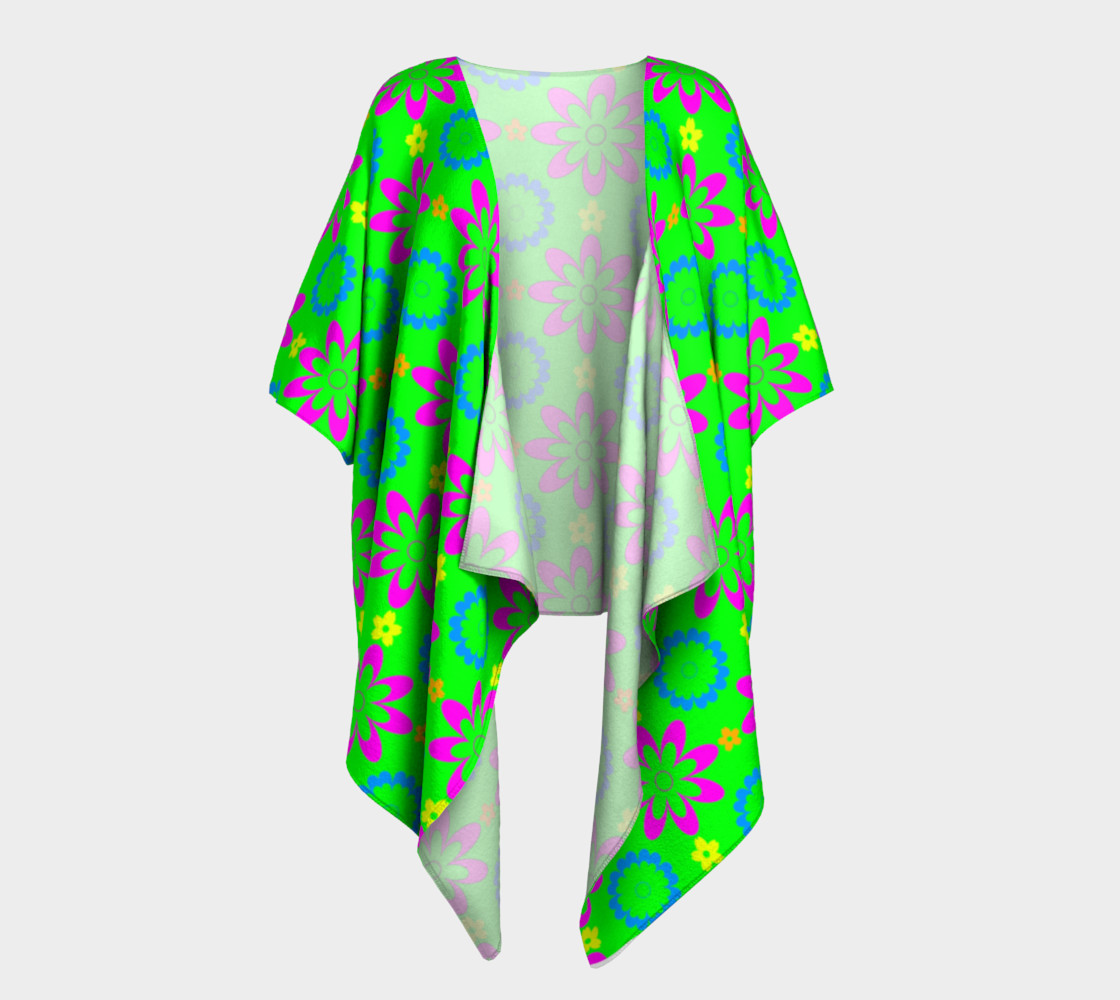 Aperçu de Flower Brightness Draped Kimono #1