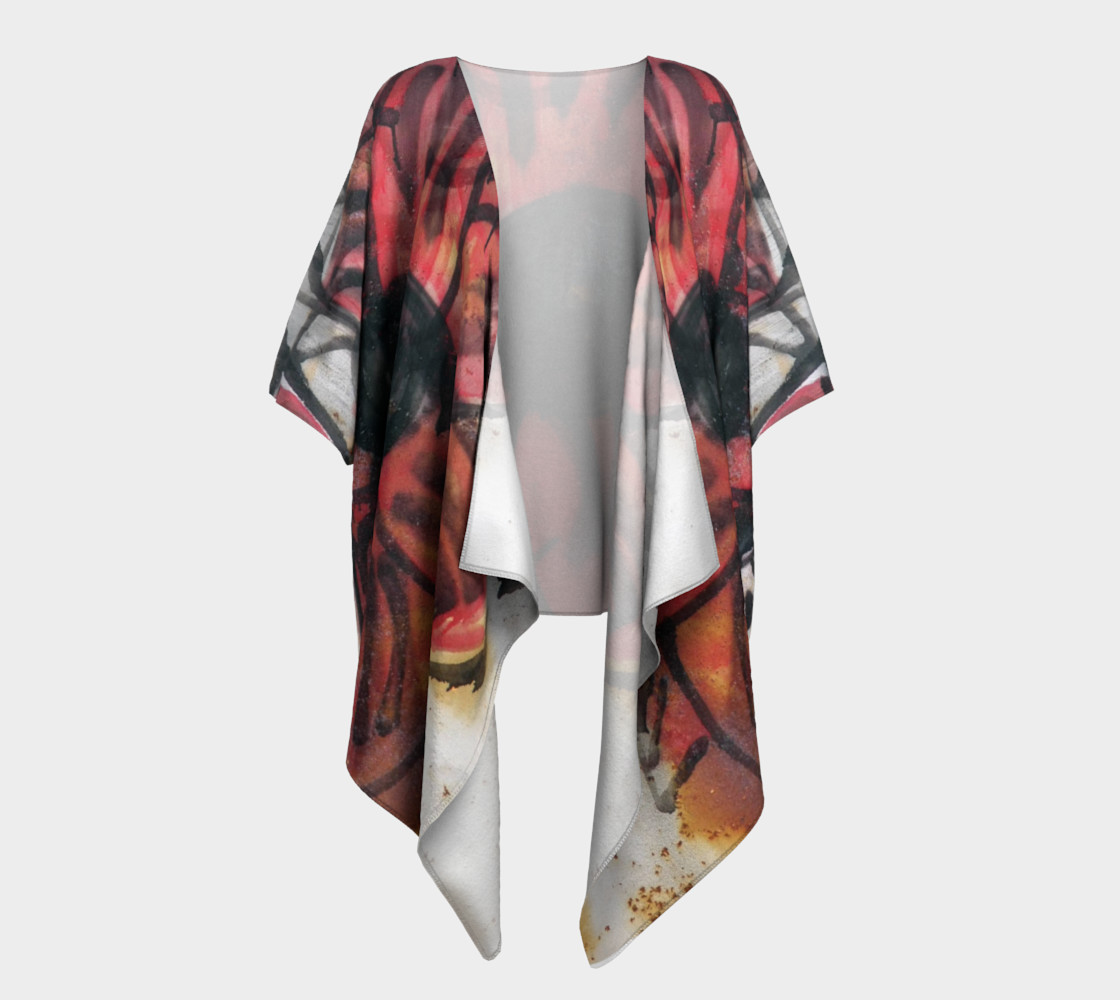 Flower Graffiti Draped Kimono preview #1