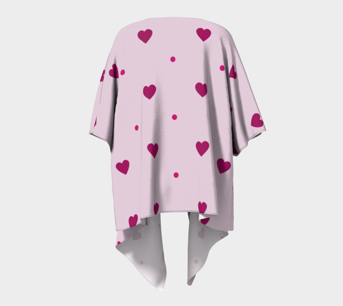 Pink Hearts and Polka Dots Draped Kimono preview #4