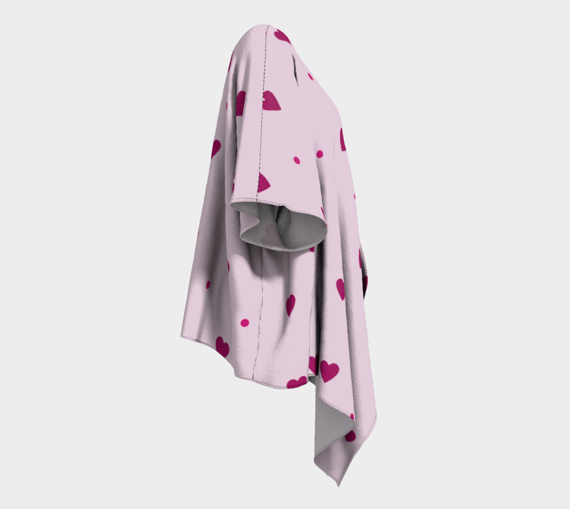 Pink Hearts and Polka Dots Draped Kimono preview #3