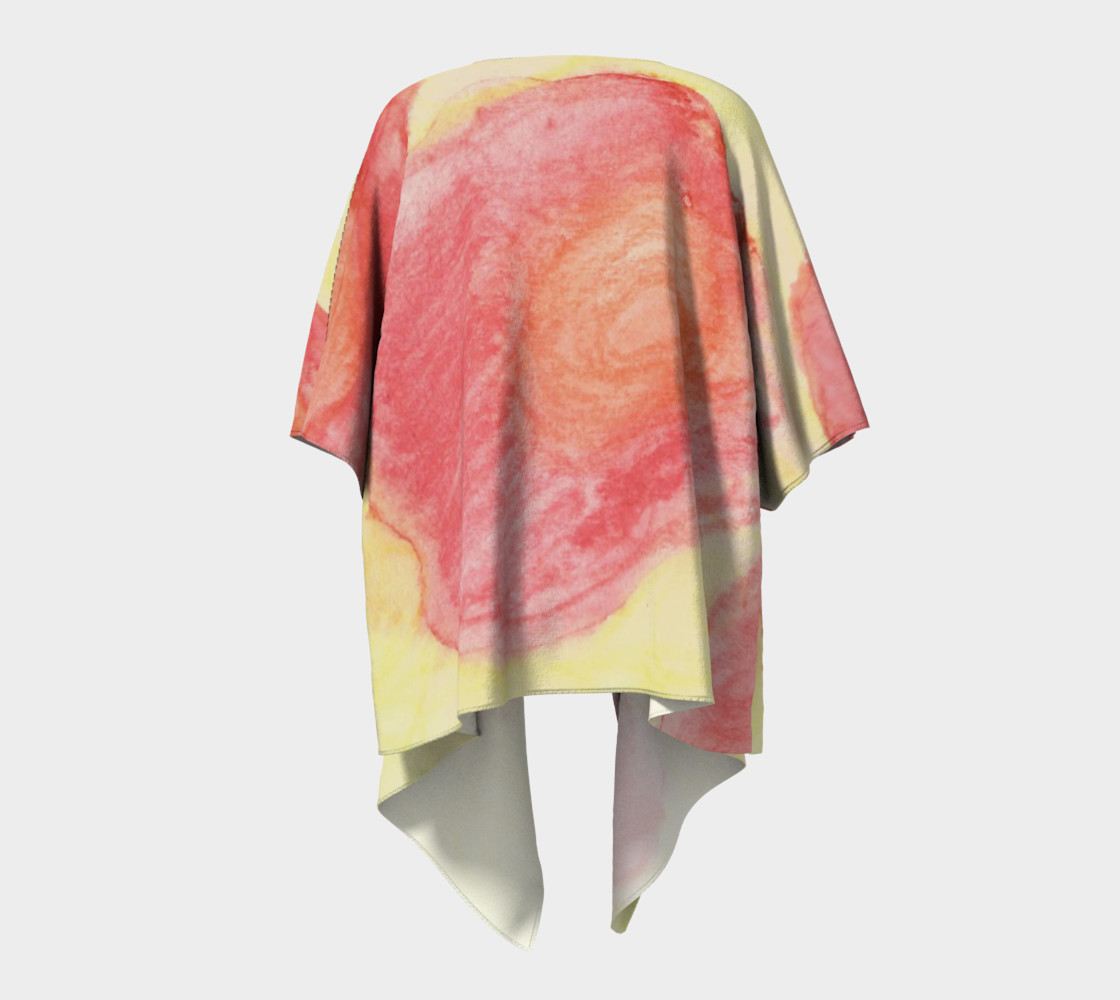 Red Flower Blooms Draped Kimono preview #4