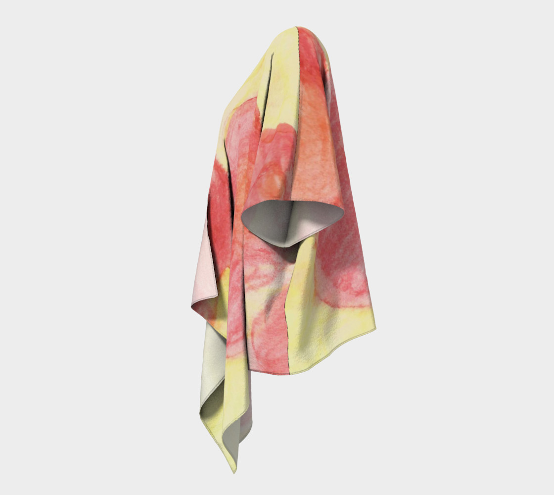 Red Flower Blooms Draped Kimono preview #2
