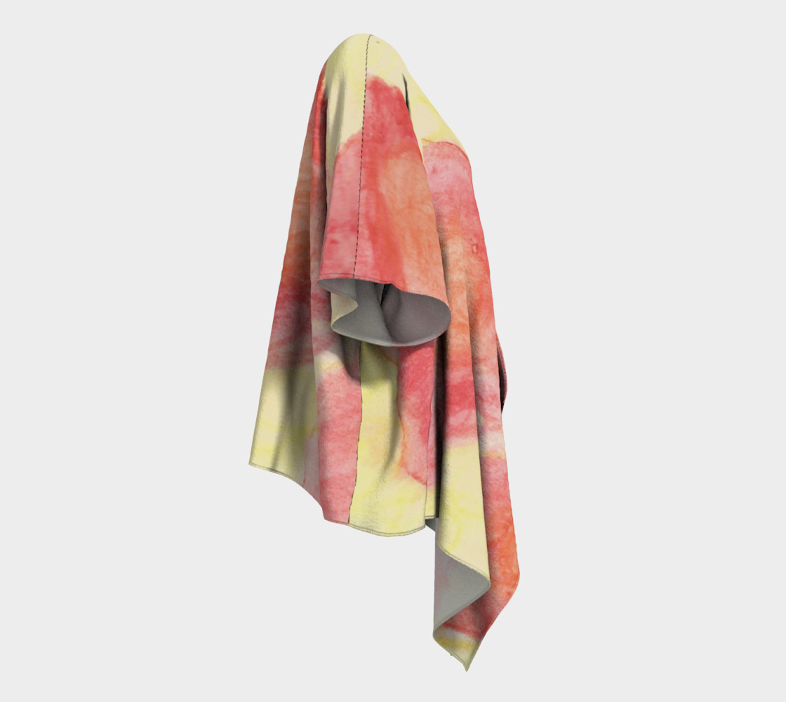 Red Flower Blooms Draped Kimono preview #3