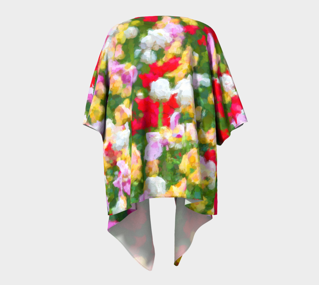 Painted Tulips Draped Kimono preview #4