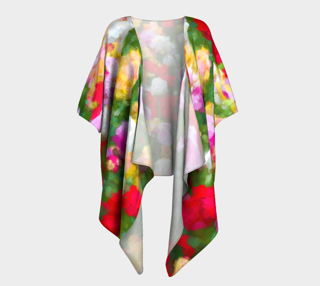 Painted Tulips Draped Kimono preview #1