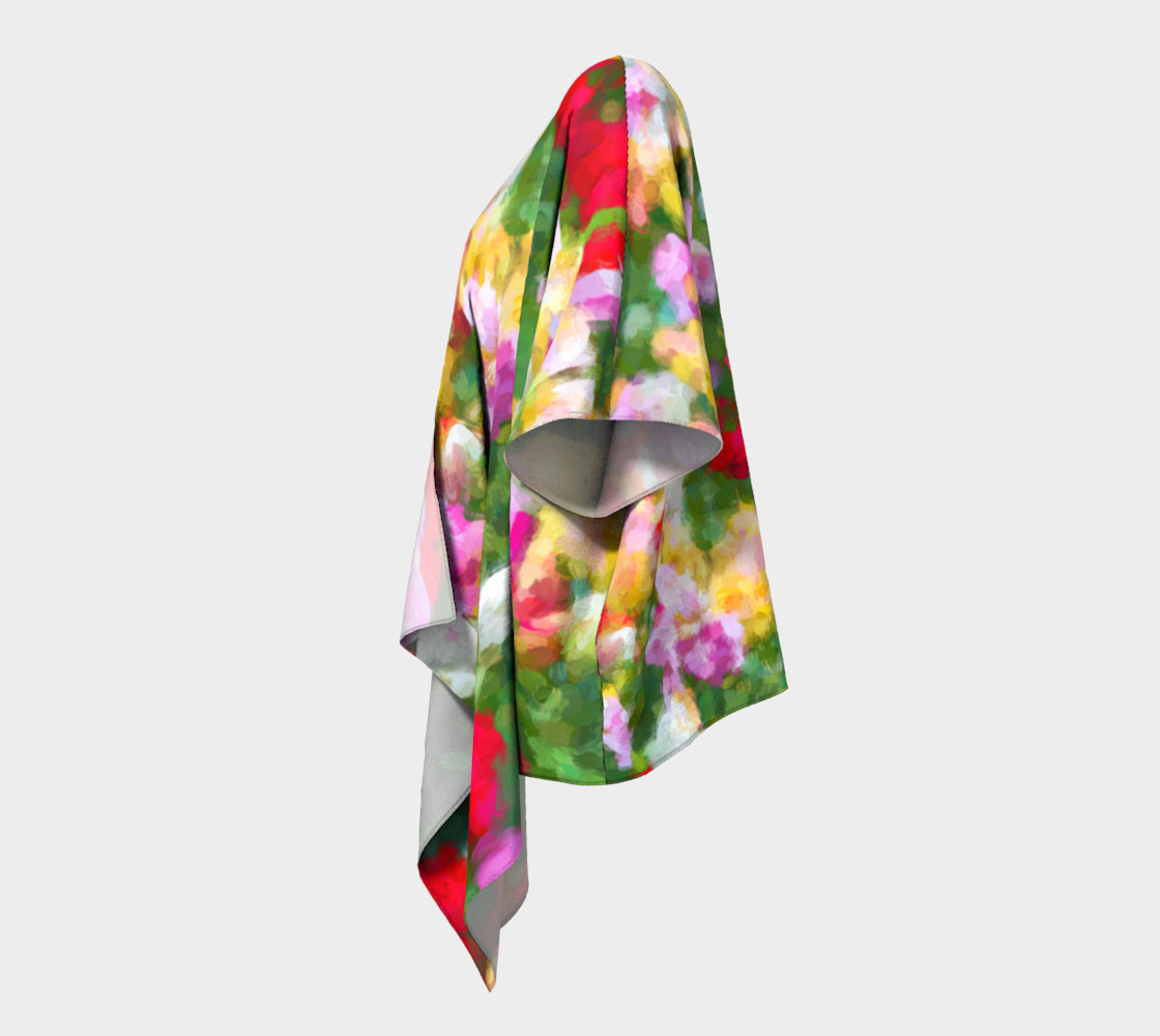 Painted Tulips Draped Kimono preview #2