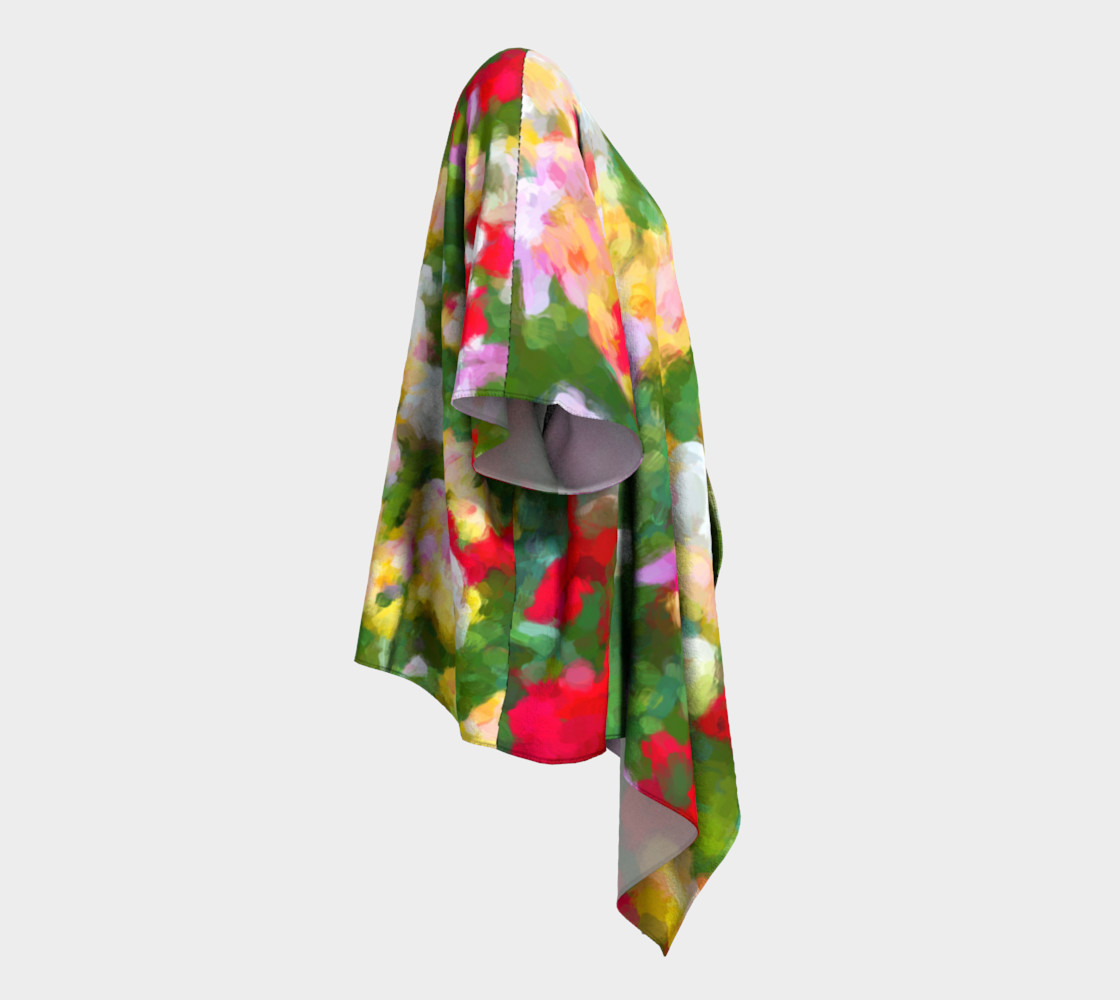 Painted Tulips Draped Kimono preview #3