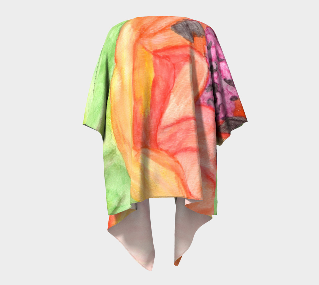 Giant Orange Poppy Draped Kimono preview #4