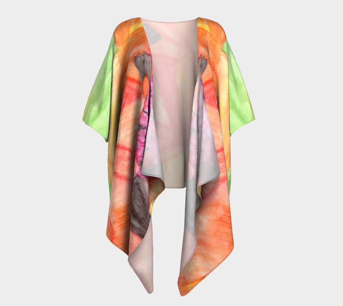 Giant Orange Poppy Draped Kimono preview #1