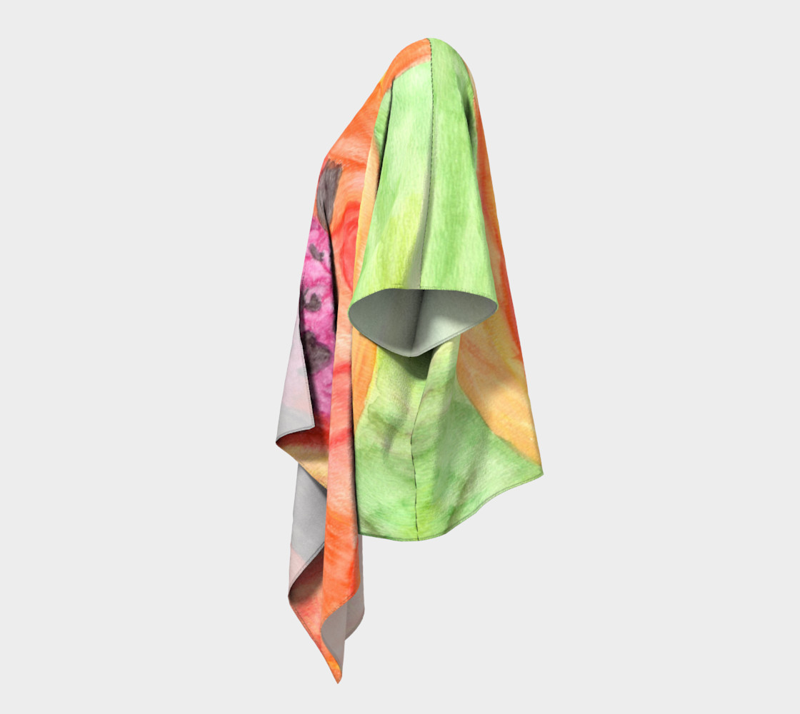 Giant Orange Poppy Draped Kimono preview #2