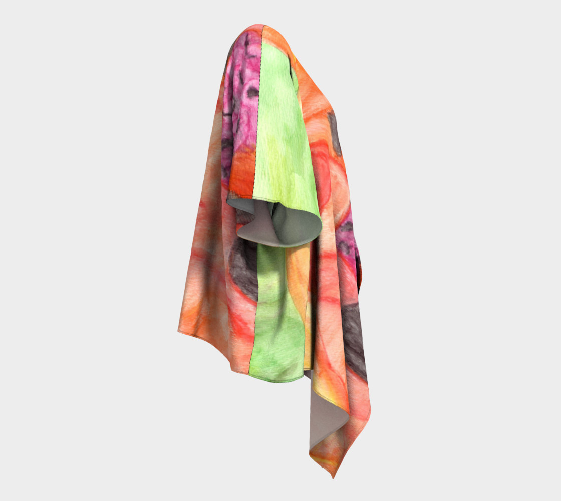 Giant Orange Poppy Draped Kimono preview #3