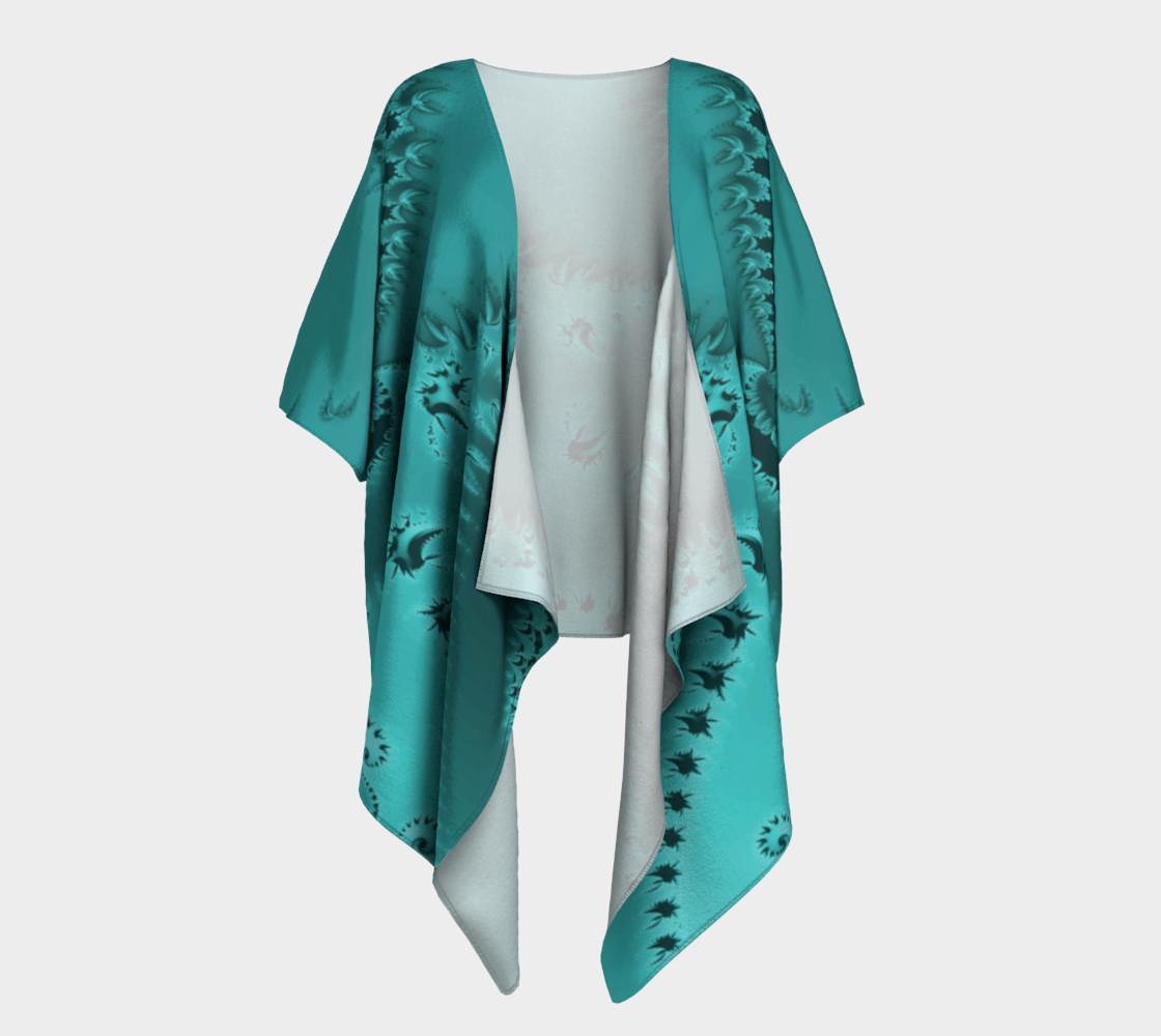 Teal Twilight Draped Kimono preview #1