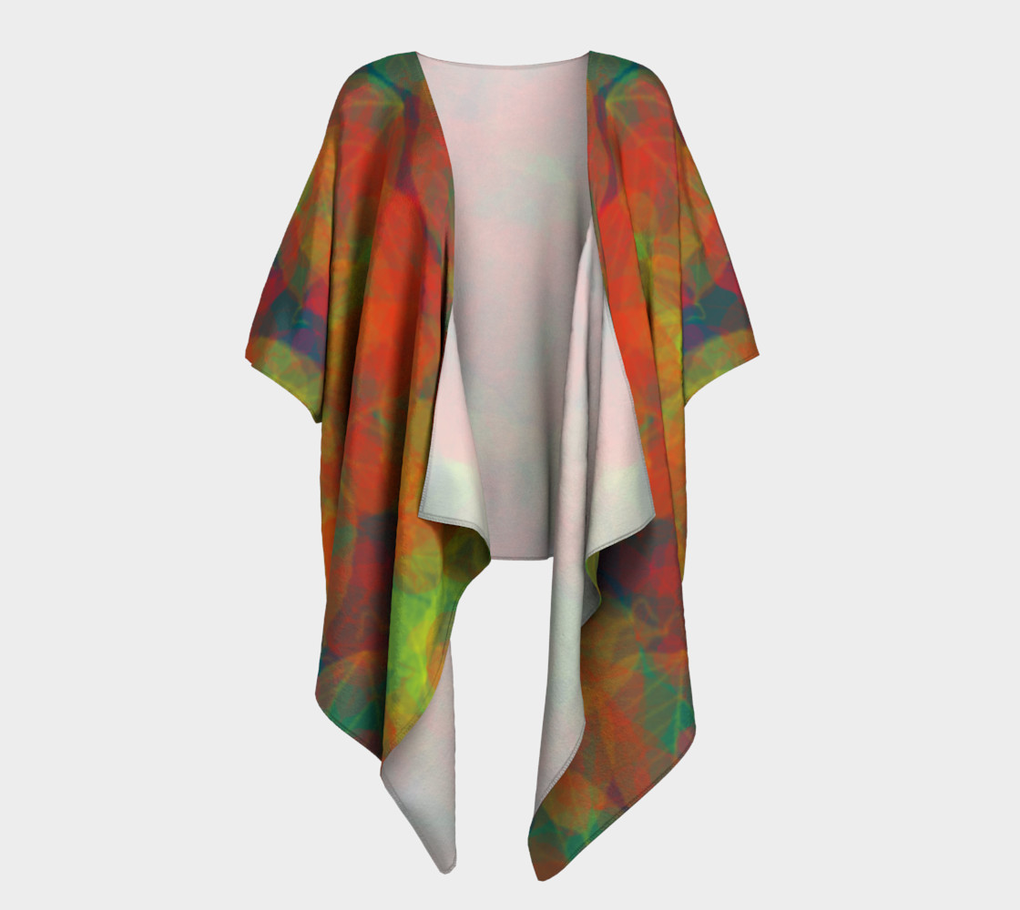 Abstract Leaf Draped Kimono preview #1