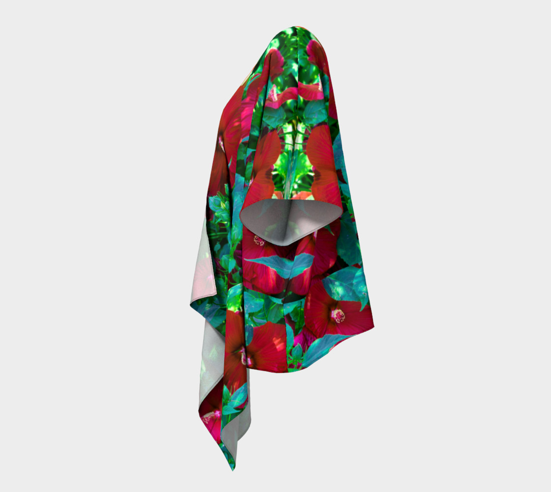 Hawaiian Hibiscus Flower Draped Kimono preview #2