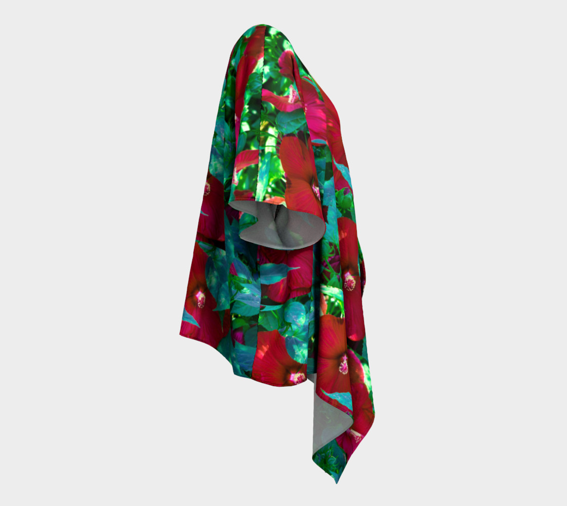 Hawaiian Hibiscus Flower Draped Kimono preview #3