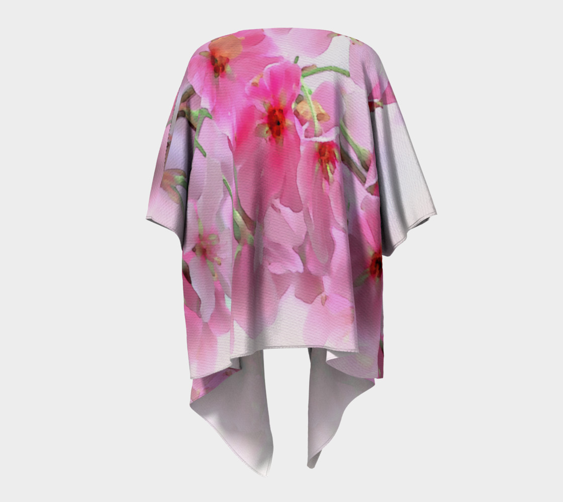 Water Color Peach Blossom Floral Draped Kimono preview #4