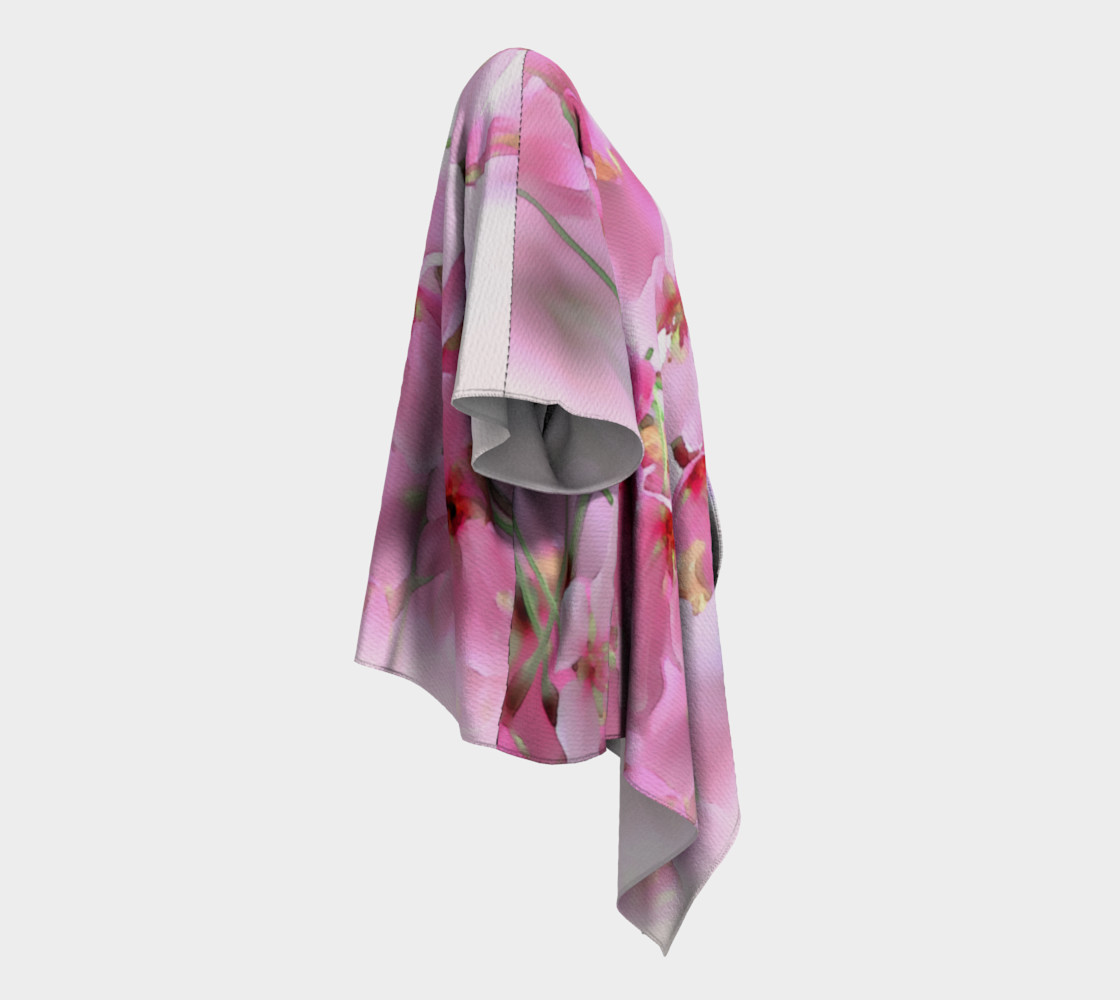 Water Color Peach Blossom Floral Draped Kimono preview #3