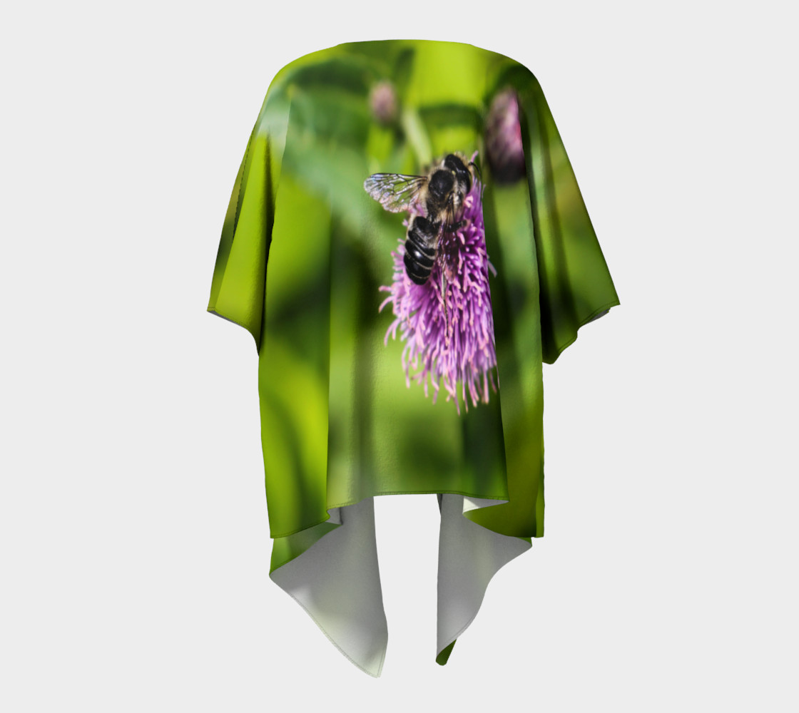 A Bee on a Purple Flower Draped Kimono preview #4