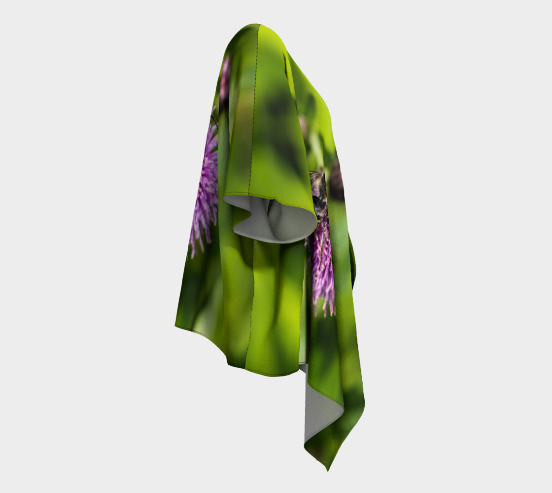 A Bee on a Purple Flower Draped Kimono preview #3