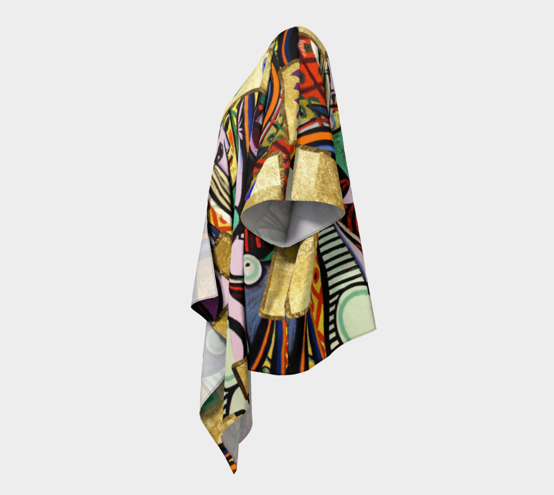 Picasso art collage Draped Kimono preview #2