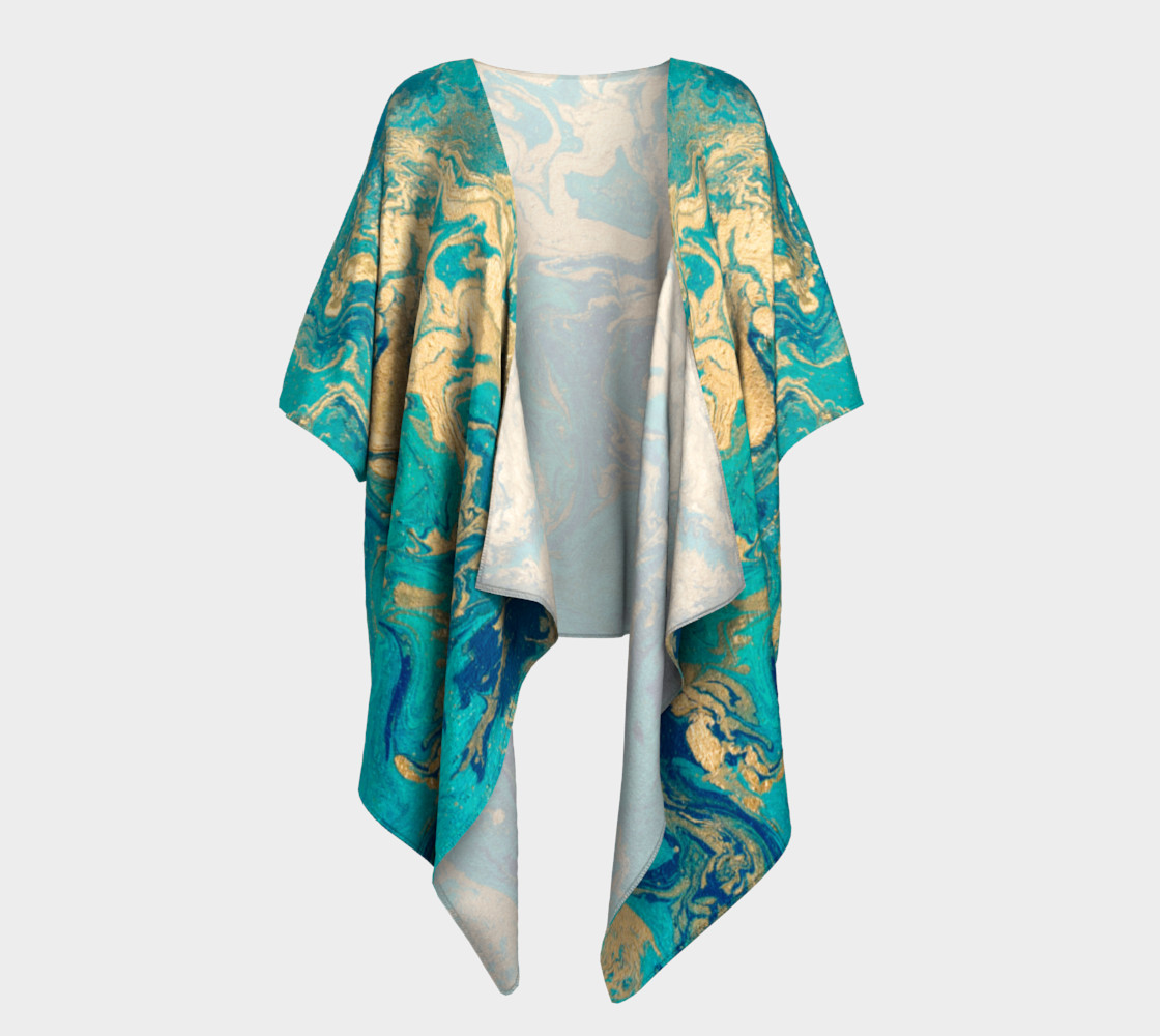 Golden Jade Draped Kimono preview #1