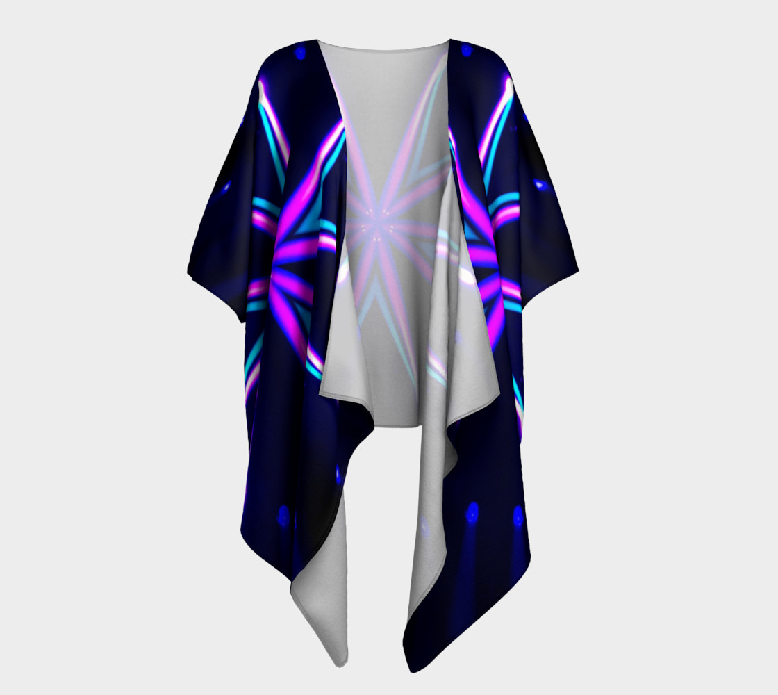 Antelope Pink and Turquoise Starburst Draped Kimono preview #1