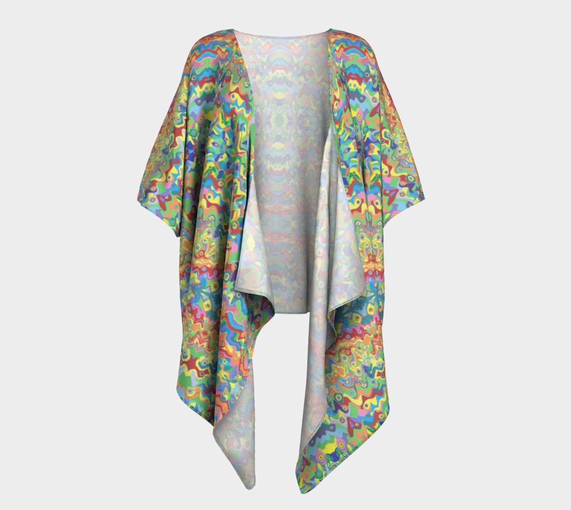 Abstract Hills Pattern Draped Kimono preview #1