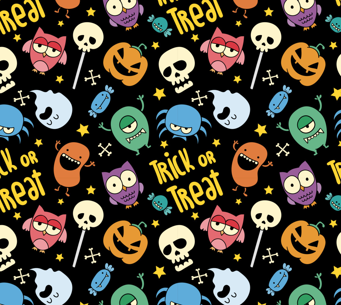 Halloween Cute Trick Or Treat Pumpkin Owl Skull thumbnail #1